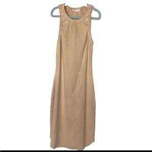 Emory Park Pink Tan Tank Dress Size Girl Mini Ribbed